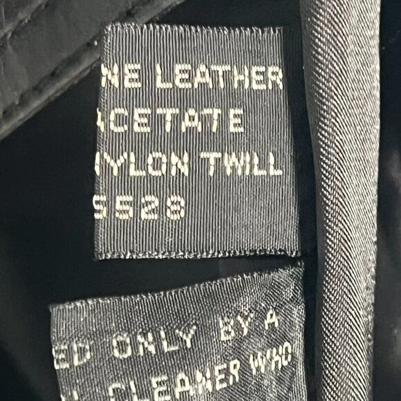 Vintage 90s Saxony Black Leather Oversized Belted Mid Trench Coat Jacket Women - Picture 16 of 16